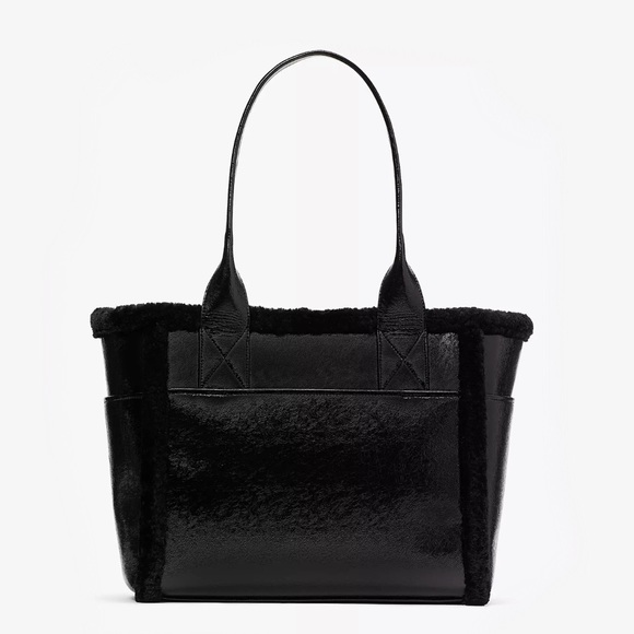 ♠️Kate Spade Jett Shearling Trim Large Tote Bag, Black NWT - Picture 6 of 8